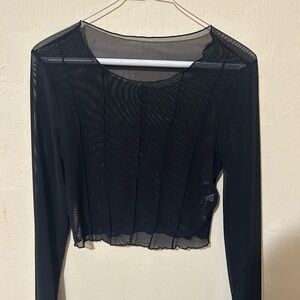 Elegant Black Sheer Women's Top